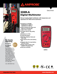 Thumbnail of document Data Sheet - 33XR-A Digital Multimeter with Temperature